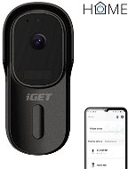 iGET HOME Doorbell DS1 Black - Batteriebetriebene WLAN Video-Türklingel mit FullHD - Türklingel mit Kamera