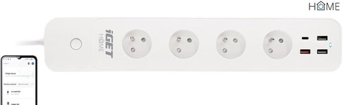 iGET HOME Power 4 USB - Smart WiFi prodlužovací přívod 4x AC 230V s 4x USB portem, měření spotřeby - Chytrá zásuvka - Hlavní obrázek