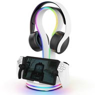 iPega P5P23 Wiederaufladbarer RGB-Ständer für Playstation Portal Remote Player mit Kopfhörerhalterung White - Ständer für Spielkonsole