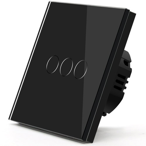 iQtech Millennium, Zigbee 3x NoN switch Smartlife, black - Light Switch - Main image