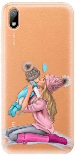 iSaprio Kissing Mom - Blond and Boy for Huawei Y5 2019 - Phone Cover - Main image