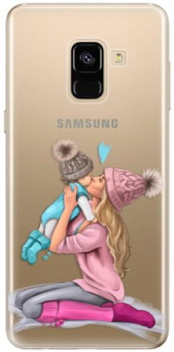 iSaprio Kissing Mom - Blond and Boy for Samsung Galaxy A8 2018 - Phone Cover - Main image