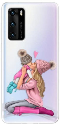 iSaprio Kissing Mom - Blond and Girl for Huawei P40 - Phone Cover - Main image