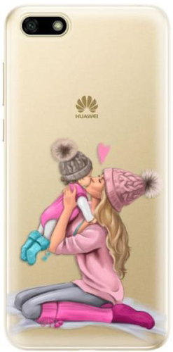 iSaprio Kissing Mom - Blond and Girl for Huawei Y5 2018 - Phone Cover - Main image
