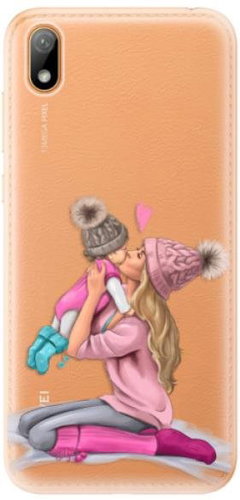 iSaprio Kissing Mom - Blond and Girl for Huawei Y5 2019 - Phone Cover - Main image
