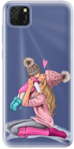 iSaprio Kissing Mom - Blond and Girl for Huawei Y5p - Phone Cover - Main image