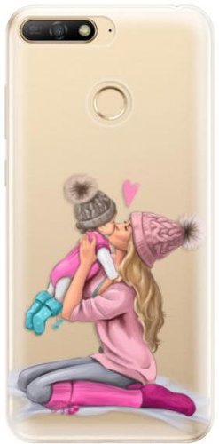 iSaprio Kissing Mom - Blond and Girl for Huawei Y6 Prime 2018 - Phone Cover - Main image