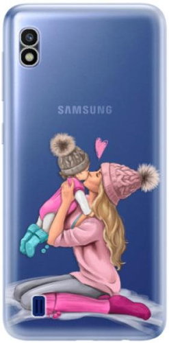 iSaprio Kissing Mom - Blond and Girl for Samsung Galaxy A10 - Phone Cover - Main image