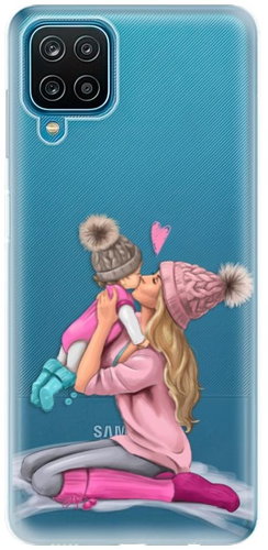 iSaprio Kissing Mom - Blond and Girl for Samsung Galaxy A12 - Phone Cover - Main image
