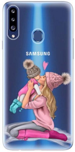 iSaprio Kissing Mom - Blond and Girl for Samsung Galaxy A20s - Phone Cover - Main image