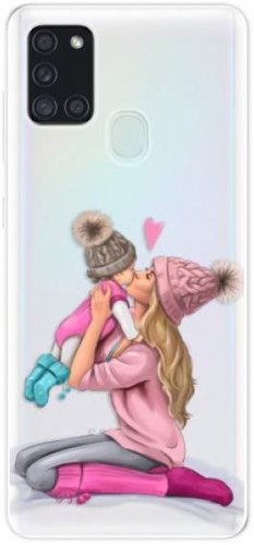 iSaprio Kissing Mom - Blond and Girl for Samsung Galaxy A21s - Phone Cover - Main image