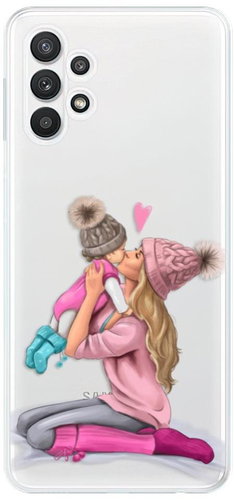 iSaprio Kissing Mom - Blond and Girl for Samsung Galaxy A32 5G - Phone Cover - Main image