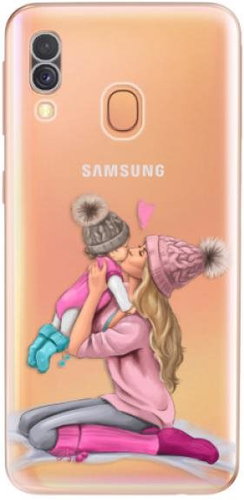 iSaprio Kissing Mom - Blond and Girl for Samsung Galaxy A40 - Phone Cover - Main image