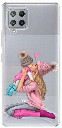 iSaprio Kissing Mom - Blond and Girl for Samsung Galaxy A42 - Phone Cover - Main image