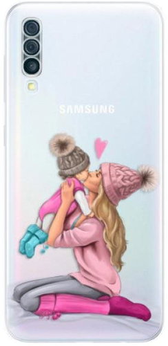 iSaprio Kissing Mom - Blond and Girl for Samsung Galaxy A50 - Phone Cover - Main image