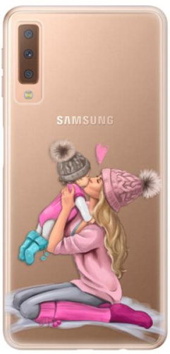 iSaprio Kissing Mom - Blond and Girl for Samsung Galaxy A7 (2018) - Phone Cover - Main image
