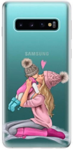 iSaprio Kissing Mom - Blond and Girl for Samsung Galaxy S10 - Phone Cover - Main image