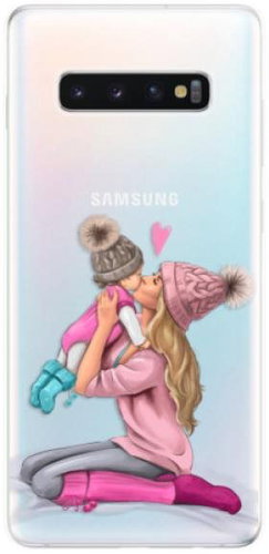 iSaprio Kissing Mom - Blond and Girl for Samsung Galaxy S10+ - Phone Cover - Main image