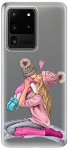 iSaprio Kissing Mom - Blond and Girl for Samsung Galaxy S20 Ultra - Phone Cover - Main image