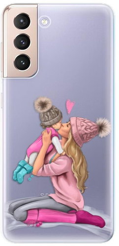 iSaprio Kissing Mom - Blond and Girl for Samsung Galaxy S21 - Phone Cover - Main image
