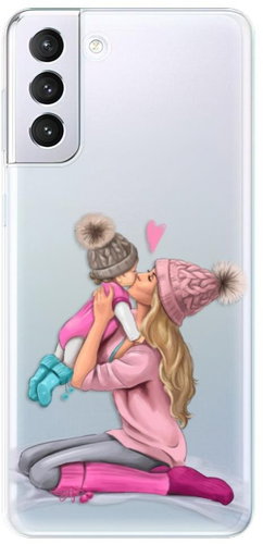 iSaprio Kissing Mom - Blond and Girl for Samsung Galaxy S21+ - Phone Cover - Main image