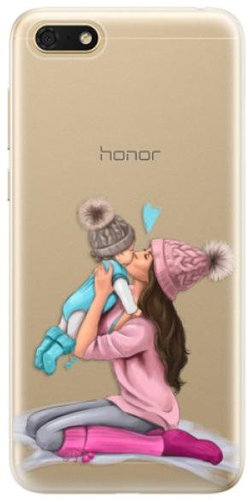 iSaprio Kissing Mom - Brunette and Boy for Honor 7S - Phone Cover - Main image