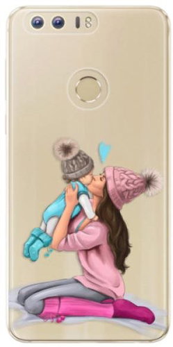 iSaprio Kissing Mom - Brunette and Boy for Honor 8 - Phone Cover - Main image