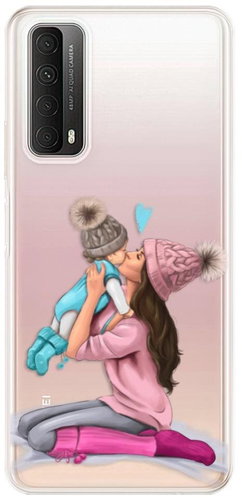 iSaprio Kissing Mom - Brunette and Boy for Huawei P Smart 2021 - Phone Cover - Main image