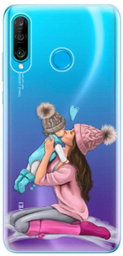 iSaprio Kissing Mom - Brunette and Boy for Huawei P30 Lite - Phone Cover - Main image