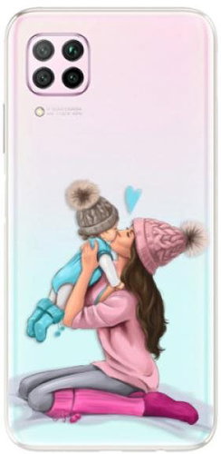 iSaprio Kissing Mom - Brunette and Boy for Huawei P40 Lite - Phone Cover - Main image