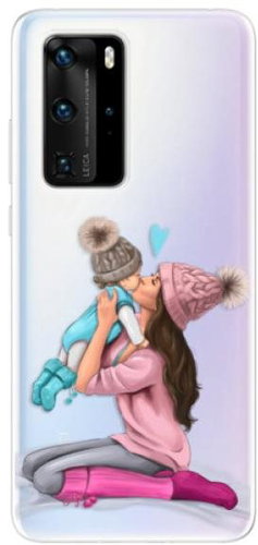 iSaprio Kissing Mom - Brunette and Boy for Huawei P40 Pro - Phone Cover - Main image
