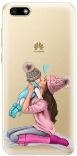 iSaprio Kissing Mom - Brunette and Boy for Huawei Y5 2018 - Phone Cover - Main image