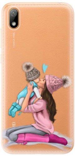 iSaprio Kissing Mom - Brunette and Boy for Huawei Y5 2019 - Phone Cover - Main image
