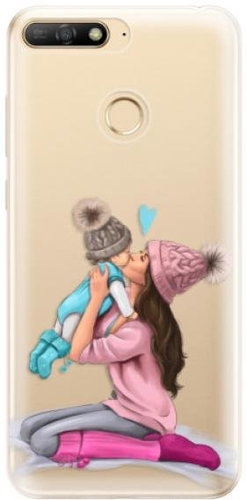 iSaprio Kissing Mom - Brunette and Boy for Huawei Y6 Prime 2018 - Phone Cover - Main image