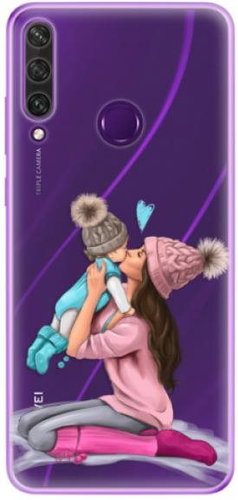 iSaprio Kissing Mom - Brunette and Boy for Huawei Y6p - Phone Cover - Main image