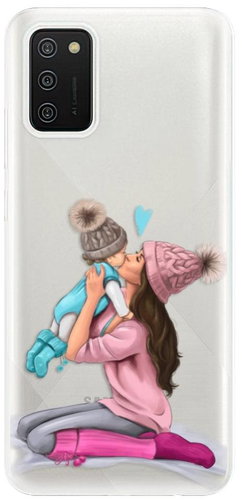 iSaprio Kissing Mom - Brunette and Boy for Samsung Galaxy A02s - Phone Cover - Main image