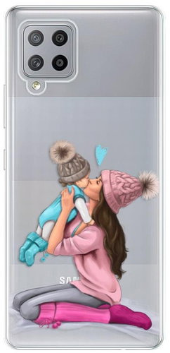 iSaprio Kissing Mom - Brunette and Boy for Samsung Galaxy A42 - Phone Cover - Main image