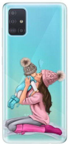 iSaprio Kissing Mom - Brunette and Boy for Samsung Galaxy A51 - Phone Cover - Main image