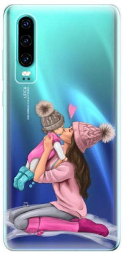iSaprio Kissing Mom - Brunette and Girl for Huawei P30 - Phone Cover - Main image