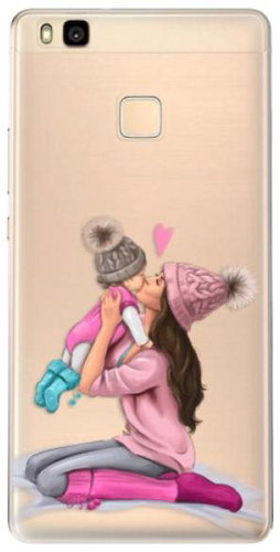 iSaprio Kissing Mom - Brunette and Girl for Huawei P9 Lite - Phone Cover - Main image