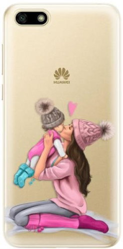 iSaprio Kissing Mom - Brunette and Girl for Huawei Y5 2018 - Phone Cover - Main image