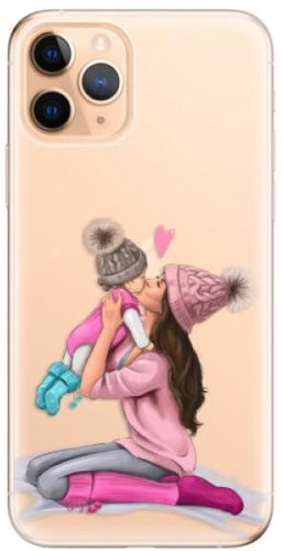 iSaprio Kissing Mom - Brunette and Girl for iPhone 11 Pro - Phone Cover - Main image
