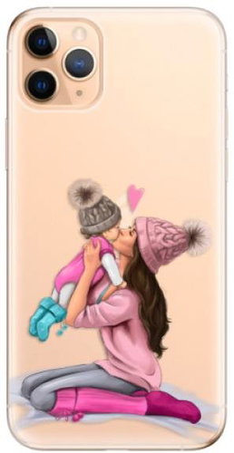 iSaprio Kissing Mom - Brunette and Girl for iPhone 11 Pro Max - Phone Cover - Main image