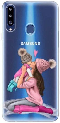 iSaprio Kissing Mom - Brunette and Girl for Samsung Galaxy A20s - Phone Cover - Main image