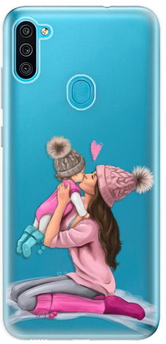 iSaprio Kissing Mom - Brunette and Girl for Samsung Galaxy M11 - Phone Cover - Main image