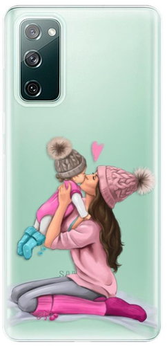 iSaprio Kissing Mom - Brunette and Girl for Samsung Galaxy S20 FE - Phone Cover - Main image