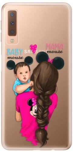 iSaprio Mama Mouse Brunette and Boy for Samsung Galaxy A7 (2018) - Phone Cover - Main image