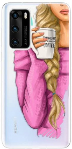 iSaprio My Coffee and Blond Girl for Huawei P40 - Phone Cover - Main image