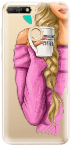 iSaprio My Coffee and Blond Girl for Huawei Y6 Prime 2018 - Phone Cover - Main image