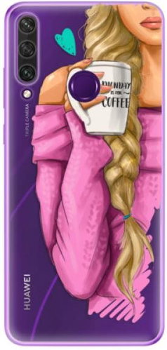 iSaprio My Coffee and Blond Girl for Huawei Y6p - Phone Cover - Main image